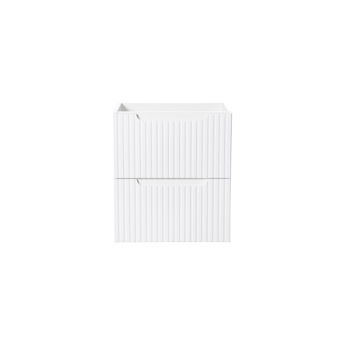Meuble sous vasque VANO – 2 tiroirs – Blanc alpin – L50 × P39 × H57 cm – À suspendre 