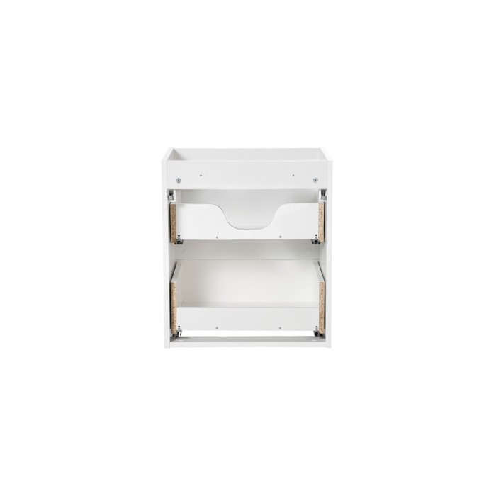 Meuble sous vasque VANO – 2 tiroirs – Blanc alpin – L50 × P39 × H57 cm – À suspendre 