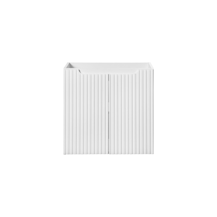 Meuble sous vasque VANO – 2 portes – Blanc alpin – L60 × P39 × H57 cm – À suspendre 