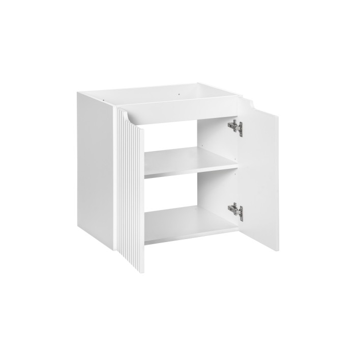 Meuble sous vasque VANO – 2 portes – Blanc alpin – L60 × P39 × H57 cm – À suspendre 