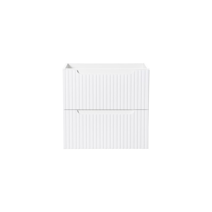 Meuble sous vasque VANO – 2 tiroirs – Blanc alpin – L60 × P39 × H57 cm – À suspendre 