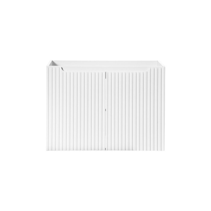 Meuble sous vasque VANO – 2 portes – Blanc alpin – L80 × P39 × H57 cm – À suspendre 