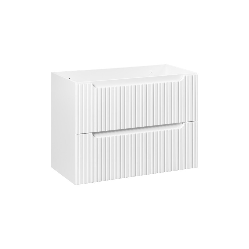 Meuble sous vasque VANO – 2 tiroirs – Blanc alpin – L80 × P39 × H57 cm – À suspendre Meuble sous vasque VANO – 2 tiroirs – Blanc alpin – L80 × P39 × H57 cm – À suspendre