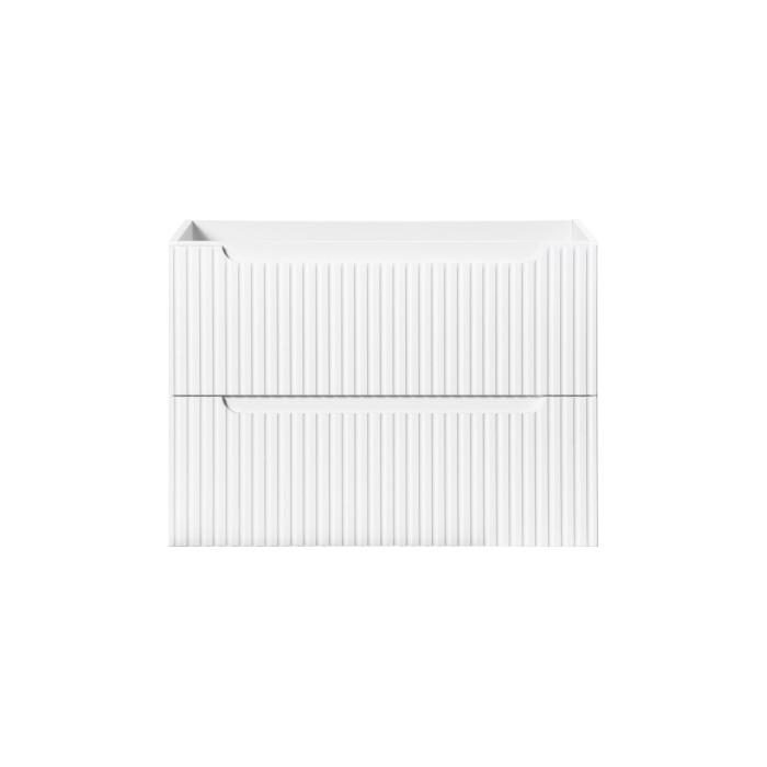  Meuble sous vasque VANO – 2 tiroirs – Blanc alpin – L80 × P39 × H57 cm – À suspendre 