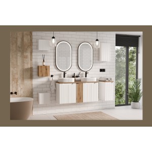 Meuble de rangement VANO – Blanc alpin – 1 porte – L30 × P18 × H57 cm – À suspendre 