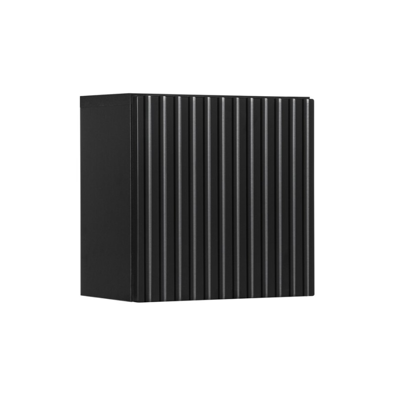 Meuble haut de salle de bain VANO – 1 porte – Noir mat – L30 × P18 × H30 cm – À suspendre