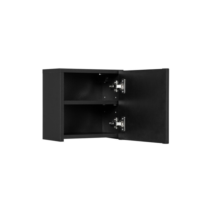 Meuble haut de salle de bain VANO – 1 porte – Noir mat – L30 × P18 × H30 cm – À suspendre