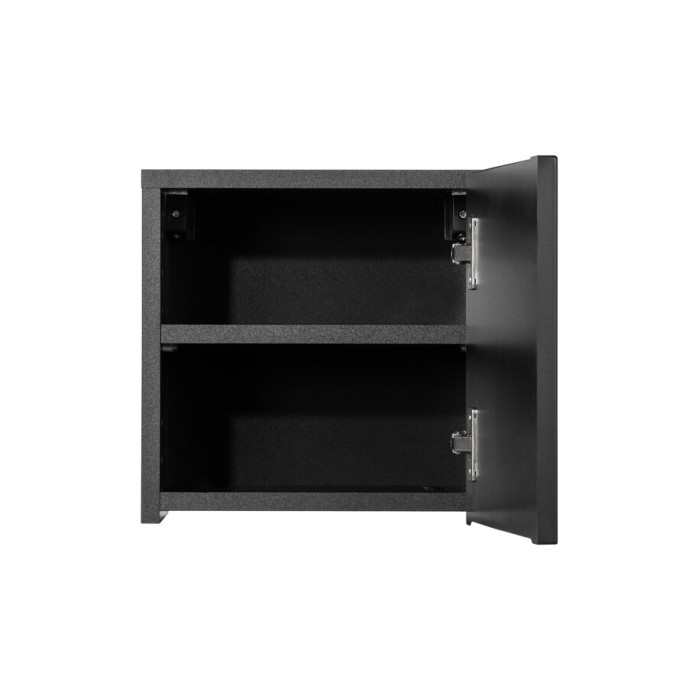 Meuble haut de salle de bain VANO – 1 porte – Noir mat – L30 × P18 × H30 cm – À suspendre