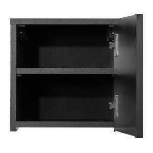 Meuble haut de salle de bain VANO – 1 porte – Noir mat – L30 × P18 × H30 cm – À suspendre