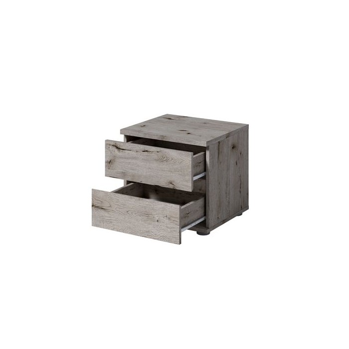 Lot de 2 tables de chevet VELTIS – 2 tiroirs – L46 x H43 cm – Coloris chêne Wellington