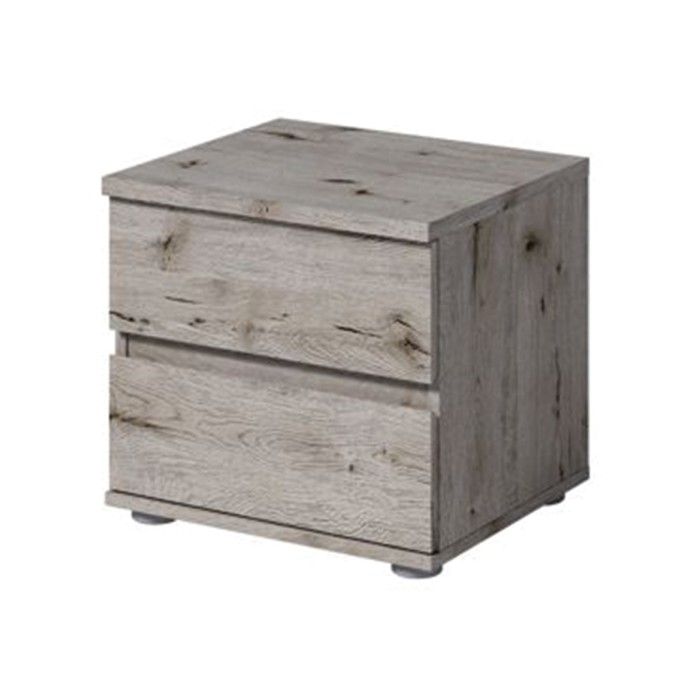 Chambre complète VELTIS – Lit 160x200 LED avec sommier + armoire + commode + chevets – Chêne Wellington