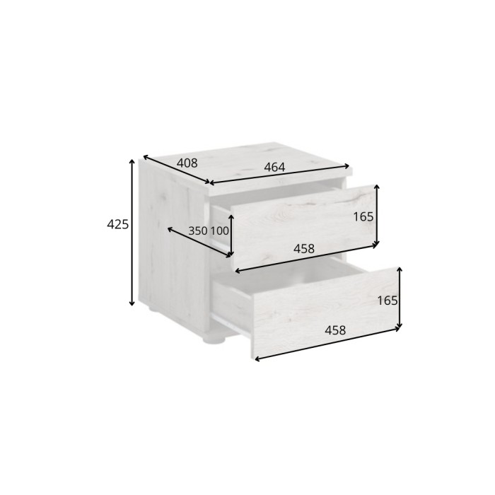 Chambre complète VELTIS – Lit 160x200 LED avec sommier + armoire + commode + chevets – Chêne Wellington