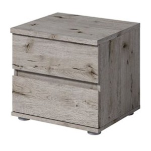 Chambre complète VELTIS – Lit 180x200 LED avec sommier + armoire + commode + chevets – Frêne noir