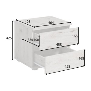 Chambre complète VELTIS – Lit 180x200 LED avec sommier + armoire + commode + chevets – Frêne noir