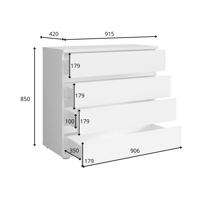 Chambre complète VELTIS – Lit 180x200 LED avec sommier + armoire + commode + chevets – Frêne noir