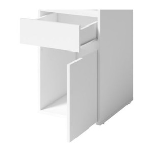 Bureau BILOU blanc – 1 tiroir, 1 porte et 2 niches