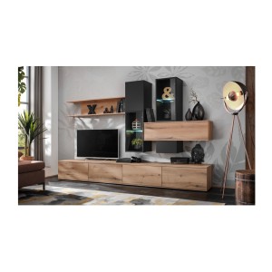 Mise en situation 3D de l'ensemble de meubles de salon ORIANE