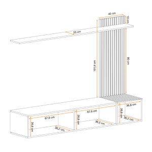 Dimensions des éléments de la composition murale LIPA