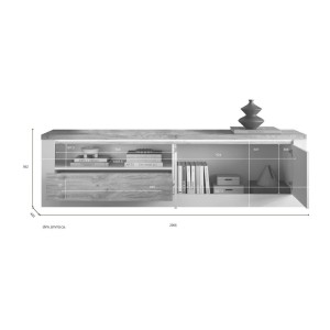 Dimensions du meuble TV SASHA 2 portes et 1 tiroir