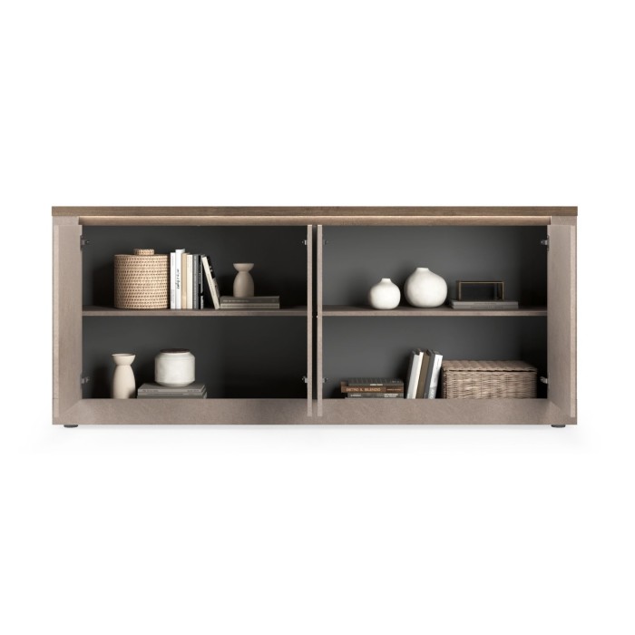 Ouverture des 4 portes du buffet SASHA coloris mercure