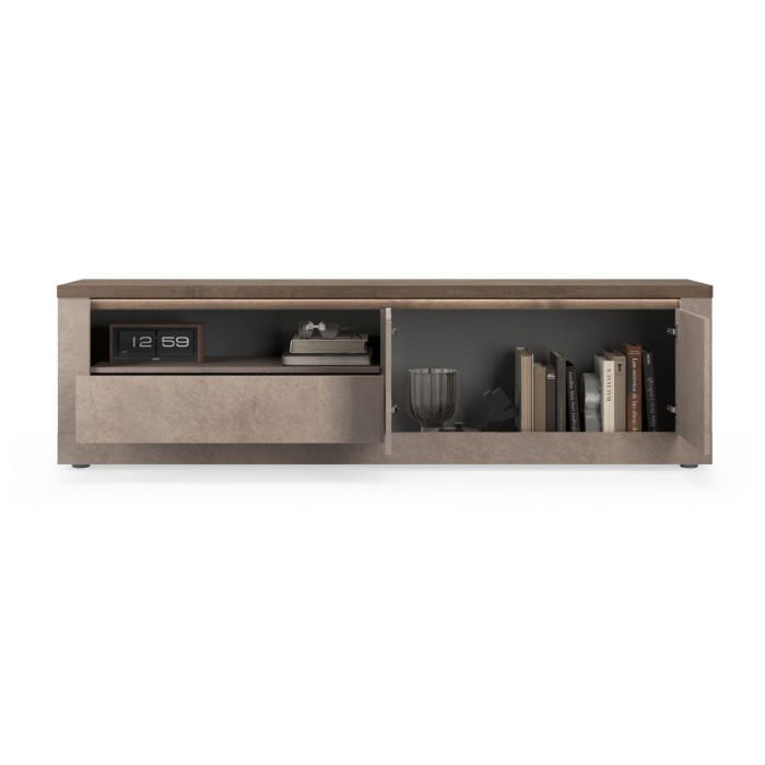 Meuble TV SASHA mercure 2 portes ouvert
