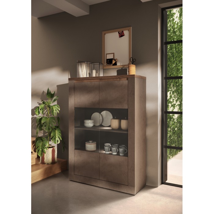 Vitrine SASHA mercure 2 portes en situation 3D