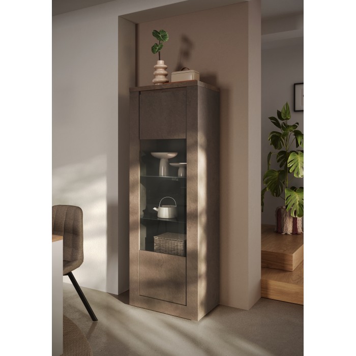 Vitrine SASHA mercure 1 porte dans décor 3D