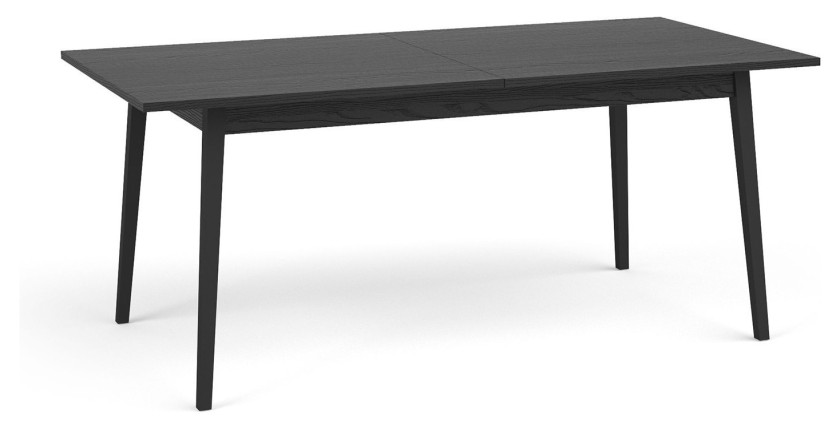 Table extensible MONDO – Noir mat – 180 à 220 cm – Pieds design en métal