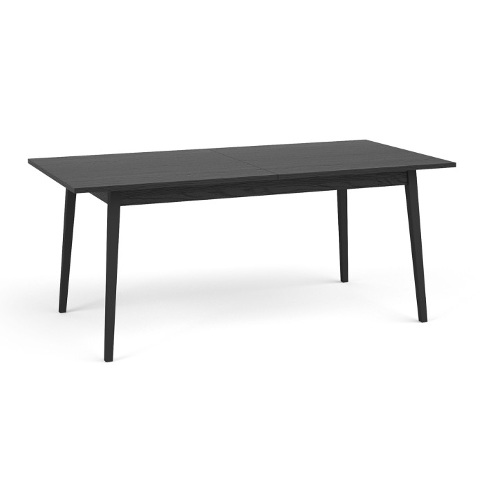 Table extensible MONDO – Noir mat – 160 à 200 cm – Pieds inclinés en métal
