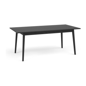 Table extensible MONDO – Noir mat – 160 à 200 cm – Pieds inclinés en métal