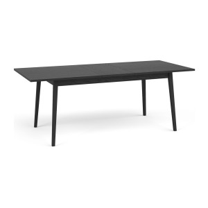 Table extensible MONDO – Noir mat – 160 à 200 cm – Pieds inclinés en métal
