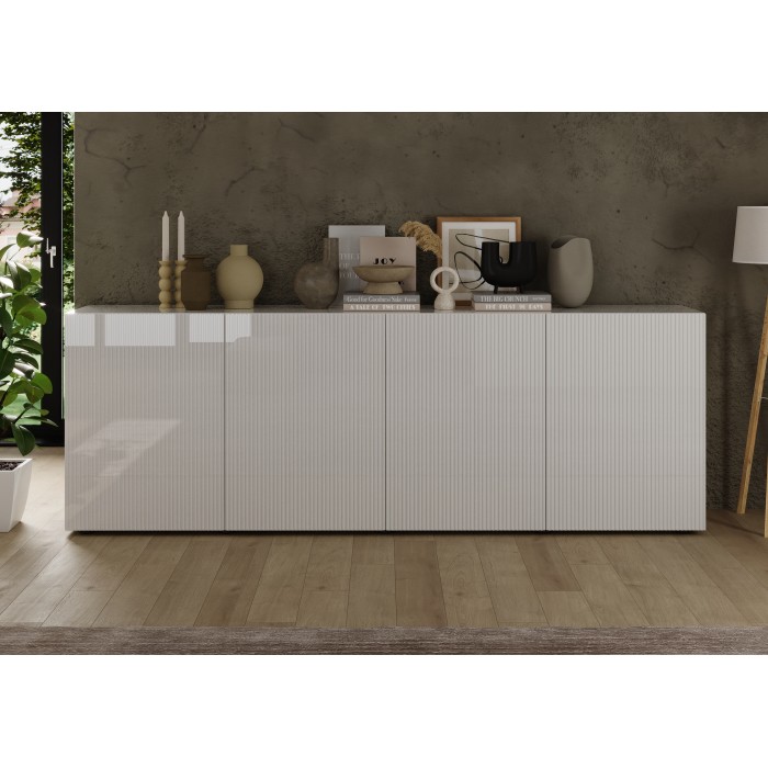 Buffet SCENA 4 portes mis en situation dans un décor 3D