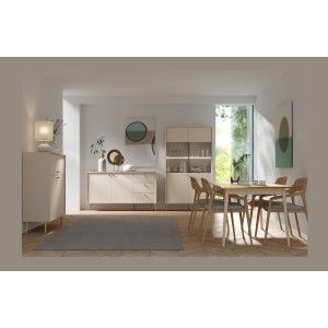 Buffet design AZURÉA – 2 portes + 3 tiroirs – Coloris sable chic