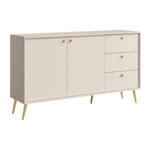 Buffet design AZURÉA – 2 portes + 3 tiroirs – Coloris sable chic