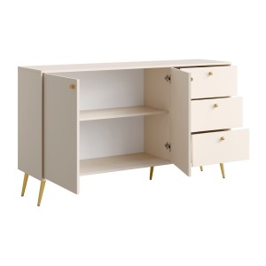 Buffet design AZURÉA – 2 portes + 3 tiroirs – Coloris sable chic