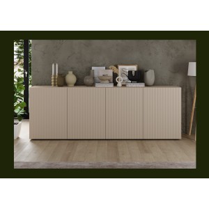 Buffet 4 portes SCENA cachemire mis en situation dans un décor 3D