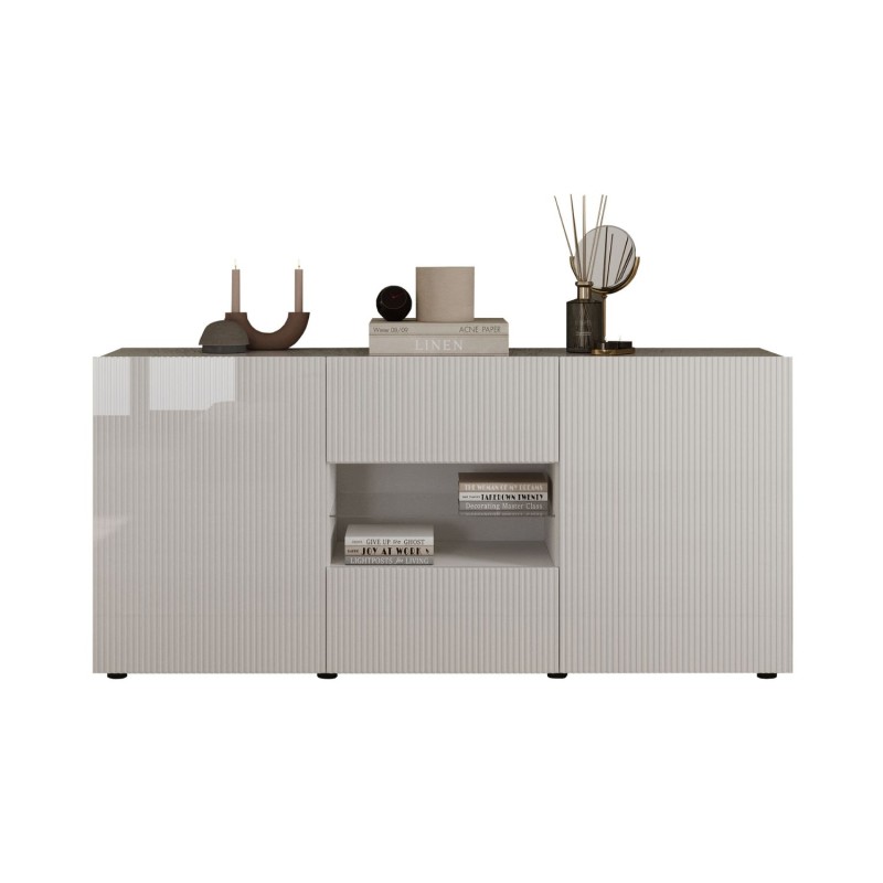 Buffet SCENA 2 portes et 2 tiroirs blanc laqué