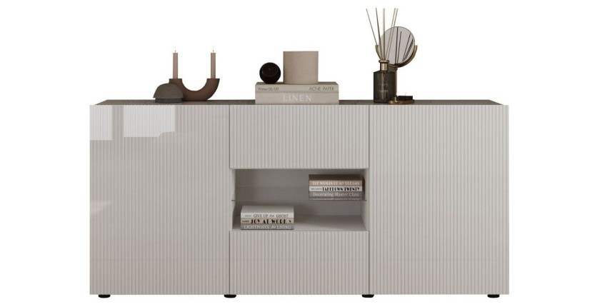 Buffet SCENA 2 portes et 2 tiroirs blanc laqué