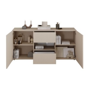 Buffet SCENA 2 portes et 2 tiroirs cachemire ouvert