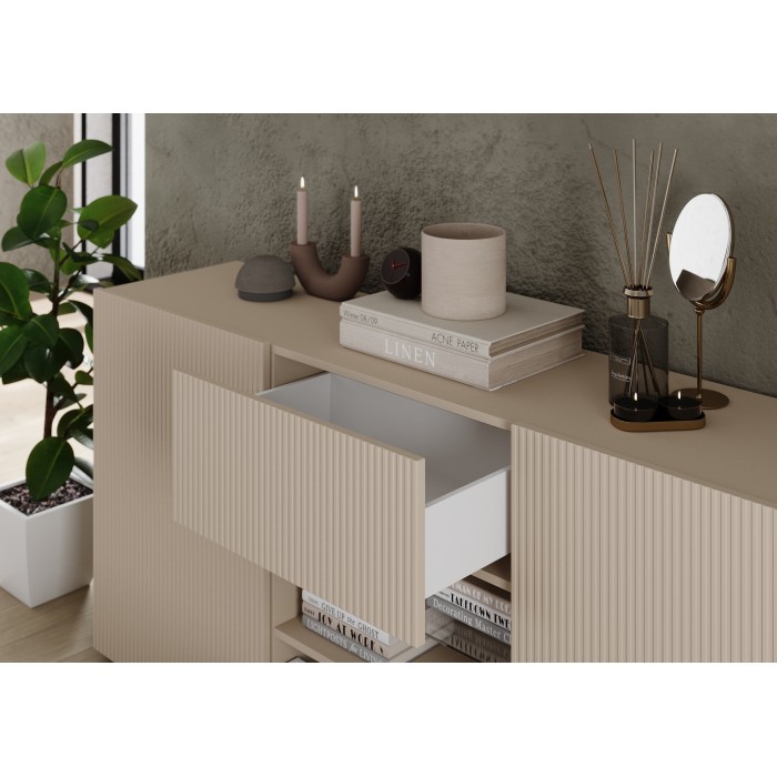 Zoom sur l'un des tiroirs du buffet SCENA cachemire