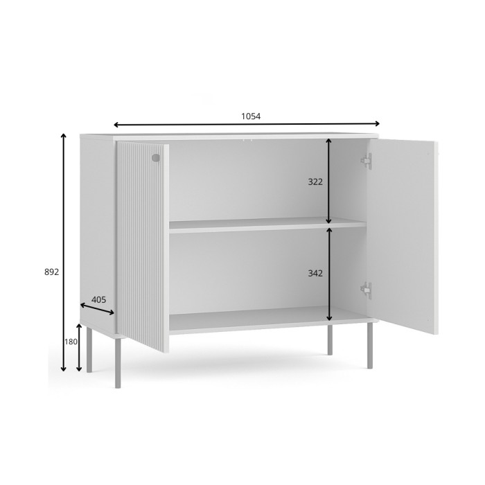 Buffet ISIS – 2 portes – Gris – 105x89x41