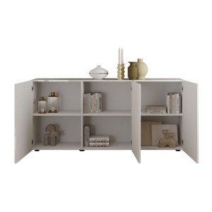 Buffet 3 portes SCENA blanc laqué ouvert