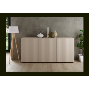 Buffet SCENA 3 portes cachemire mis en situation dans un décor 3D