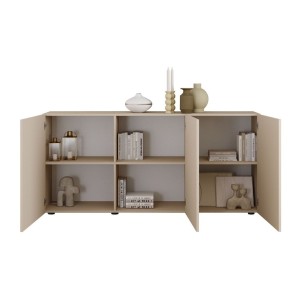 Buffet SCENA 3 portes cachemire ouvert