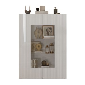 Vitrine SCENA blanc laqué 2 portes