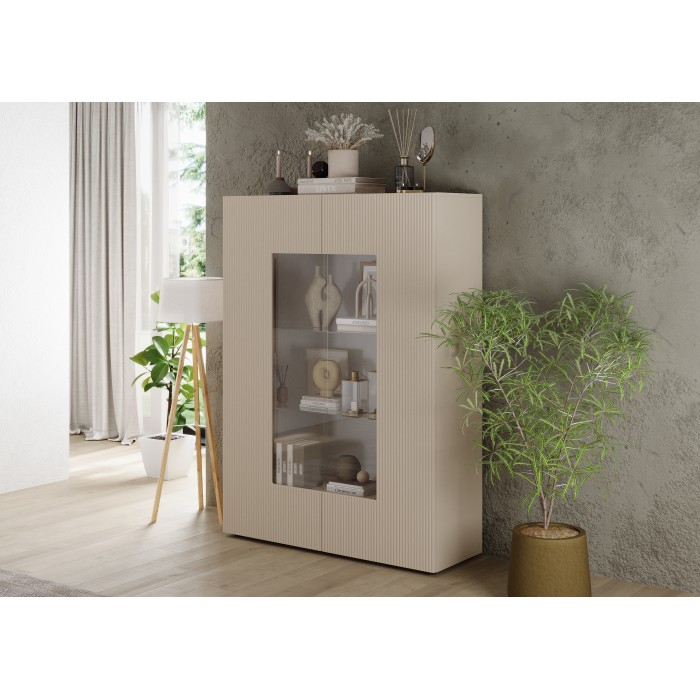 Vitrine SCENA 2 portes cachemire mise en situation dans un décor 3D