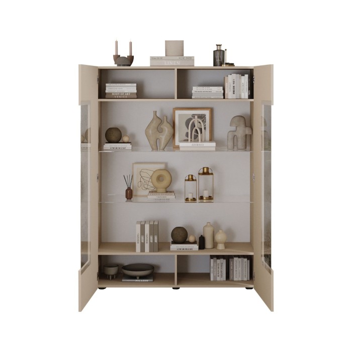 Vitrine SCENA 2 portes cachemire ouvertes