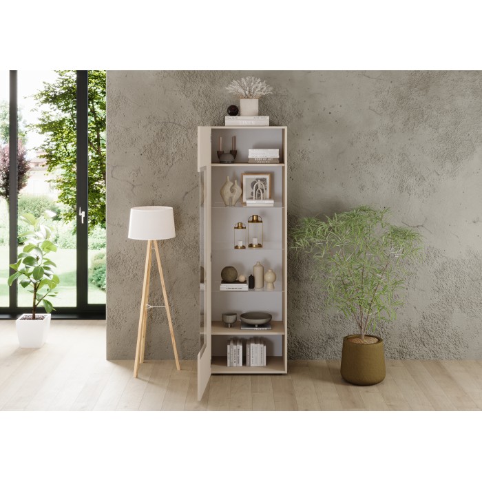 Vitrine SCENA cachemire ouverte mise en situation dans un décor 3D