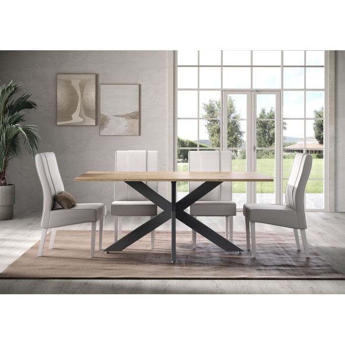 Table GWEN chêne cadiz dans un décor 3D