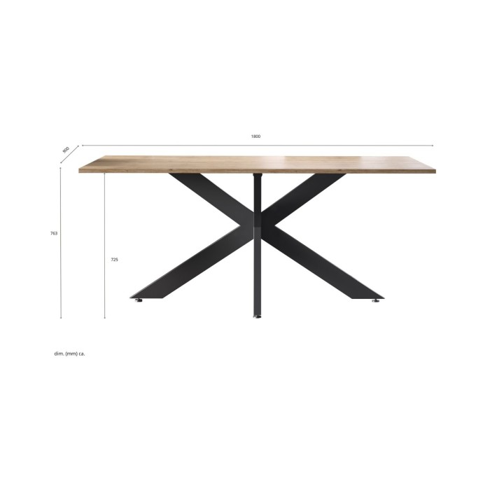 Table GWEN chêne cadiz dimensions